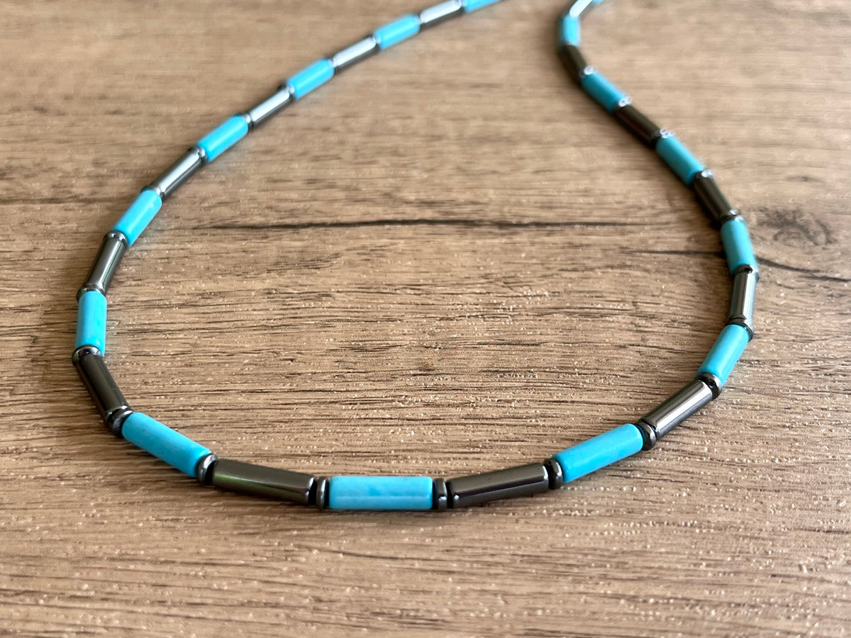 Mens Surfer Necklace Turquoise Beaded Necklace Mens Gifts Wyatt
