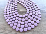 Purple Lilac Wood Chunky Multi Strand Statement Necklace - Charlotte