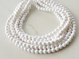 White Ivory Acrylic Pearl Statement Lucite Bead Multi Strand Statement Necklace - Alana