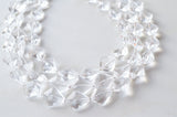 Clear Lucite Multi Strand Beaded Acrylic Geometric Statement Necklace - Krista