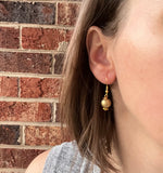 Gold Lucite Statement Matte Dangle Earrings Jewelry Set - Alana