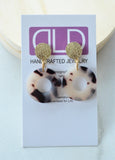 Tortoise Shell Statement Lucite Acrylic Hoop Modern Earrings - Tina