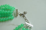 Green Acrylic Lucite Bead Chunky Multi Strand Statement Necklace - Alana