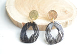 Black Clear Big Lucite Acrylic Statement Earrings - Tracey