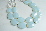 Mint Green Statement Beaded Acrylic Chunky Necklace - Ruby