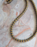 Gray Hematite Gold Stone Beaded Short Long Mens Necklace