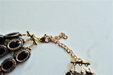 Black Gold Acrylic Bead Chunky Multi Strand Statement Necklace - Ava