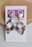 Tortoise Shell Statement Lucite Acrylic Black Earrings - Jillian