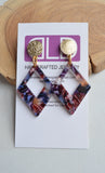 Tortoise Shell Statement Lucite Acrylic Black Earrings - Jillian