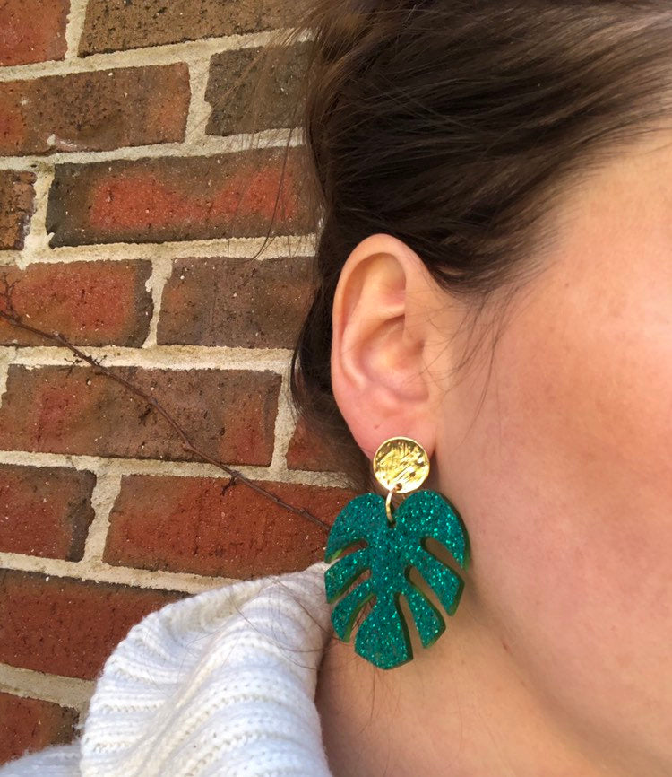 Big hotsell green earrings