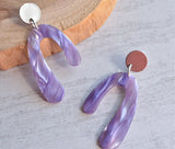 Lilac Statement Earrings Acrylic Big Earrings Gifts For Her - Lillian