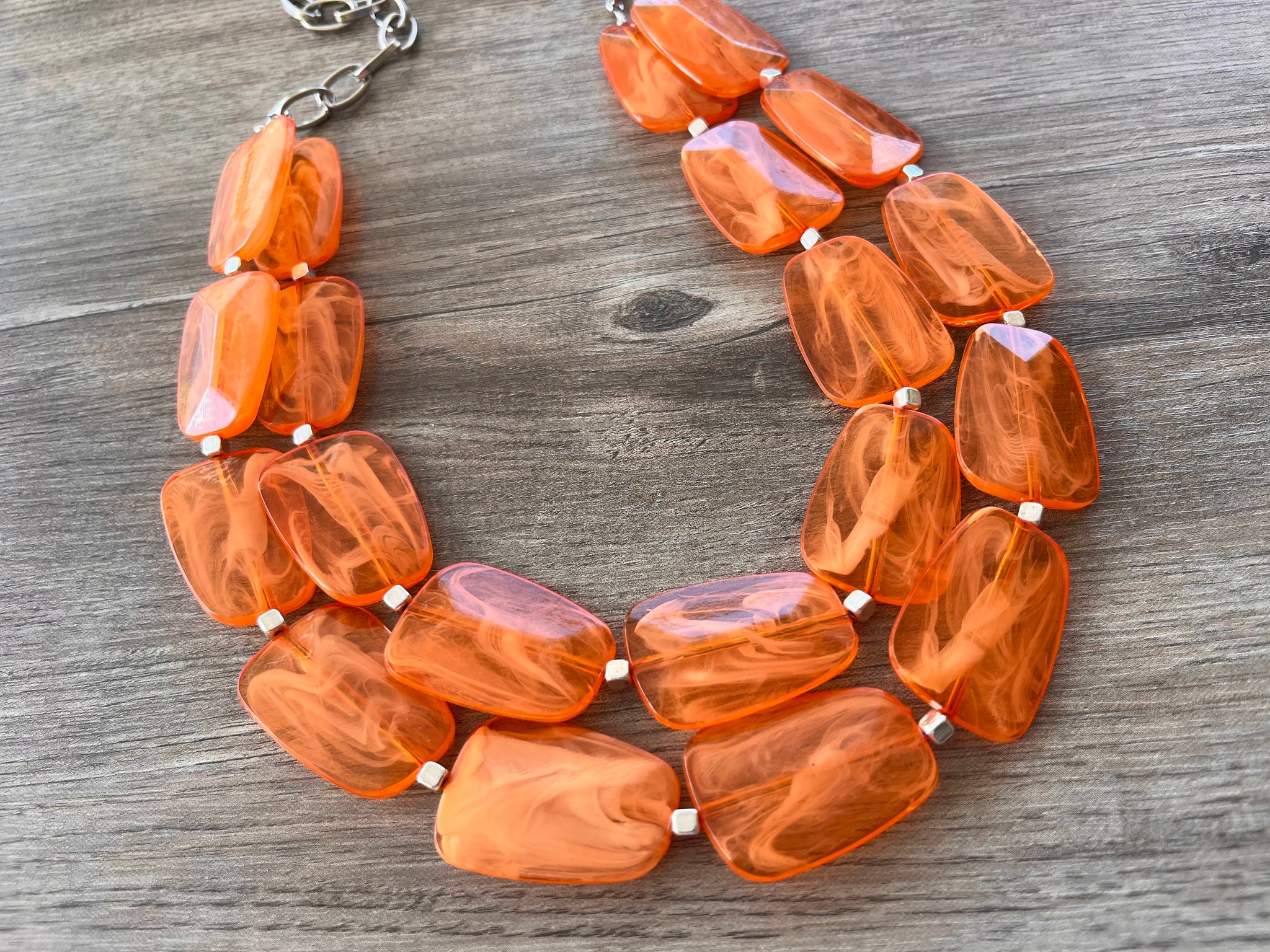 Orange chunky necklace deals