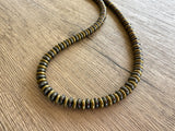 Gray Hematite Gold Stone Beaded Short Long Mens Necklace - Mateo