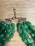 Green Acrylic Beaded Multi Strand Chunky Statement Necklace - Lauren
