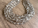 Clear Gold Acrylic Bead Chunky Multi Strand Statement Necklace - Ava