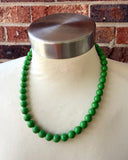 Apple Green Glass Beaded Multi Strand Statement Necklace - Alana