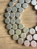 Silver Matte Statement Acrylic Beaded Chunky Multi Strand Necklace - Charlotte