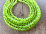Light Green Acrylic Lucite Bead Chunky Multi Strand Statement Necklace - Alana