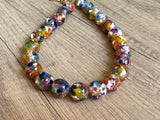 Multi Color Choker Acrylic Beaded Short Statement Necklace - Betty