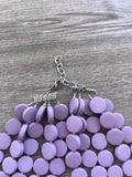 Purple Lilac Wood Chunky Multi Strand Statement Necklace - Charlotte
