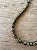 Mens Gray Gold Stone Hematite Beaded Necklace - Garett