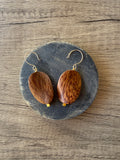 Brown Wood Big Statement Dangle Earrings - Miranda