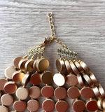 Gold Wood Bead Multi Strand Chunky Statement Necklace - Charlotte