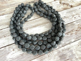 Gray Acrylic Beaded Chunky Multi Strand Statement Necklace - Julianna