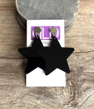 Star Acrylic Lucite Big Large Colorful Dangle Womens Statement Earrings