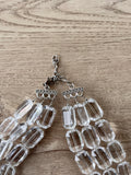 Clear Acrylic Bead Faceted Lucite Chunky Multi Strand Statement Necklace - Jenny