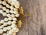 Cream White Acrylic Beaded Multi Strand Statement Necklace - Julianna