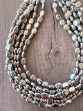 Silver Shiny Lucite Acrylic Beaded Multi Strand Chunky Statement Necklace - Lauren