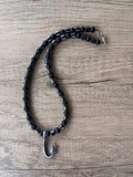 Mens Fishing Hook Beaded Necklace Pendant Stone Necklace - Angler