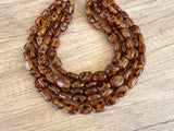 Tortoise Shell Acrylic Beaded Multi Strand Necklace - Lauren