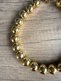 Shiny Gold Choker Acrylic Beaded Statement Necklace - Betty