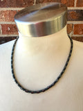 Mens Gray Hematite Stone Beaded Thin Necklace - Van