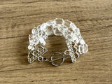 Clear Faceted Acrylic Beaded Womens Bracelet Jewelry Set - Jenny