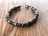 Mens Gray Hematite Bead Stone Bracelet Mens Jewelry - Eli