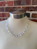 Clear Faceted Lucite Beaded Statement Multi Strand Chunky Necklace - Jenny