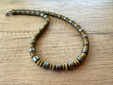 Mens Gray Gold Stone Hematite Beaded Necklace - Garett