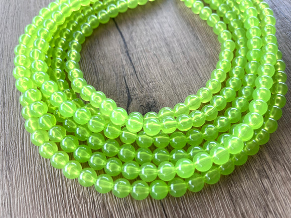 Light Green Acrylic Lucite Bead Chunky Multi Strand Statement Necklace - Alana