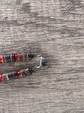 Wood Red Brown Mens Beaded Surfer Necklace - Dennis