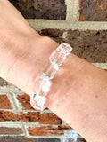 Clear Faceted Acrylic Beaded Womens Bracelet Jewelry Set - Jenny