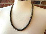 Gray Hematite Gold Stone Beaded Short Long Mens Necklace - Mateo