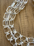 Clear Faceted Acrylic Beaded Multi Strand Statement Necklace | Jenny | DLD Jewelry