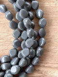 Gray Lucite Acrylic Beaded Chunky Multi Strand Statement Necklace - Julianna