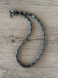Mens Beaded Stone Gray Hematite Long Necklace - Dylan