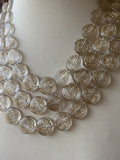 Clear Gold Lucite Bead Multi Strand Chunky Statement Necklace - Charlotte