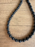 Black Matte Gray Mens Beaded Stone Hematite Necklace - Jonas