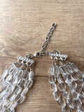 Clear Faceted Lucite Beaded Statement Multi Strand Chunky Necklace - Jenny